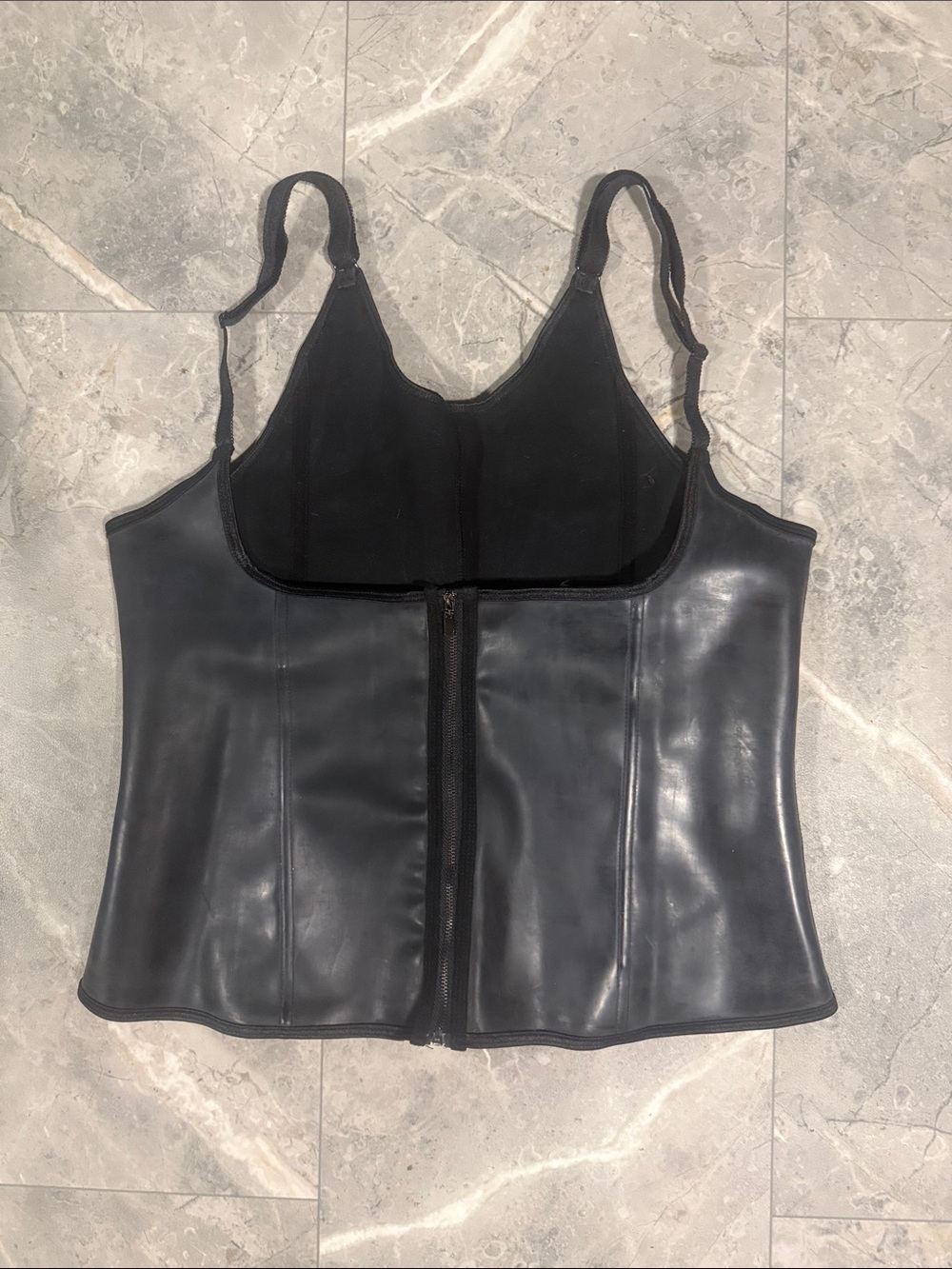 Black Women's Zip-Front Shaping Tank Top